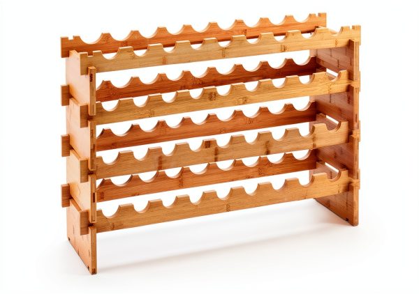 Amazon Basics Bamboo Wine Rack 36 Bottle Modern Design-0
