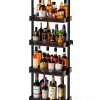 Tall Wine Rack Hencawima Black Matte Freestanding-8