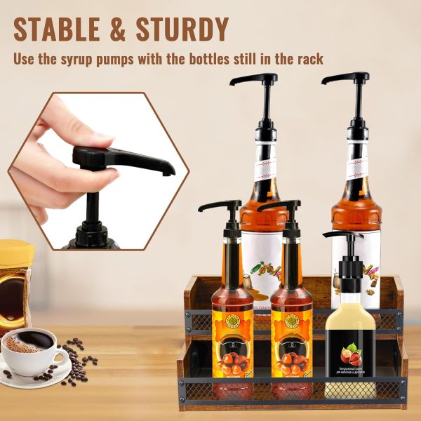 Wooden Coffee Syrup Rack Alyoen 2‑Tier Stand-3