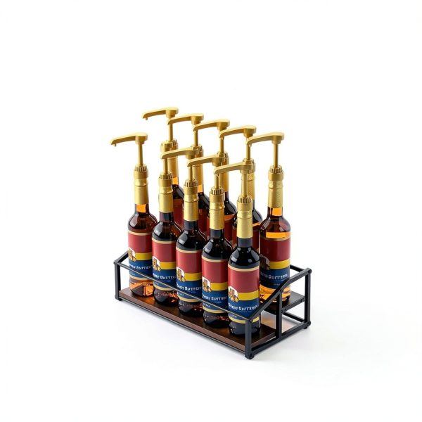Kimilus Metal Coffee Syrup Rack Modern Kitchen Organizer-3