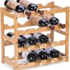 FOSTERSOURCE Bamboo Wine Rack Modern Design Countertop-0