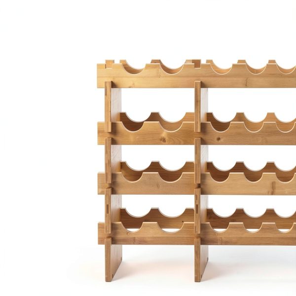 Amazon Basics Bamboo Wine Rack 36 Bottle Modern Design-1