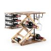LIANTRAL Wine Rack Brown Black Rustic Style 6 Bottles-4