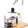 LIANTRAL Wine Rack Brown Black Rustic Style 6 Bottles-3