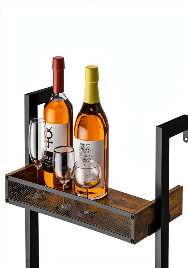 Tall Wine Rack Hencawima Black Matte Freestanding-6