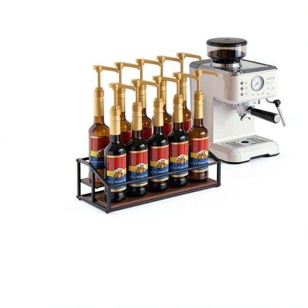 Kimilus Metal Coffee Syrup Rack Modern Kitchen Organizer-4