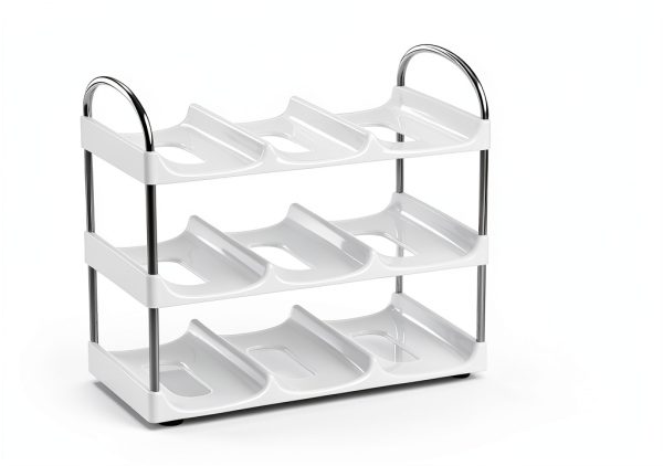 LANDNEOO White 3‑Tier Water Bottle Rack ABS Design-1
