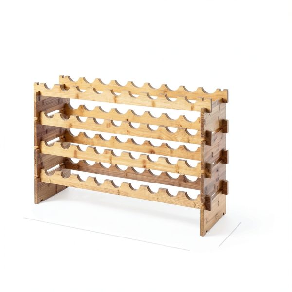 Amazon Basics Bamboo Wine Rack 36 Bottle Modern Design-4