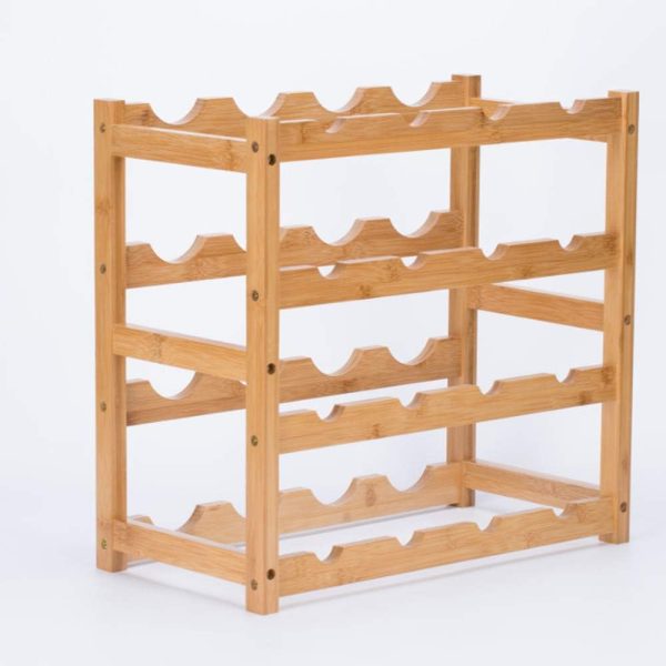 FOSTERSOURCE Bamboo Wine Rack Modern Design Countertop-1