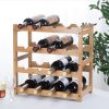 FOSTERSOURCE Bamboo Wine Rack Modern Design Countertop-4