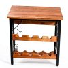 Sonyabecca Wine Rack Freestanding Iron Wood Farmhouse Style-7