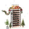 Sonyabecca Wine Rack Freestanding Iron Wood Farmhouse Style-1