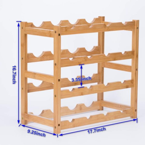 FOSTERSOURCE Bamboo Wine Rack Modern Design Countertop-2