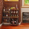 Hayexiha 3-Tier Wine Rack Black MDF Bar Stand-2