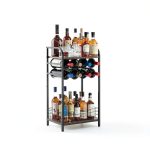 Bosimeca Vintage Wine Rack Black Metal 8 Bottle-0