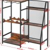Hayexiha 3-Tier Wine Rack Black MDF Bar Stand-5