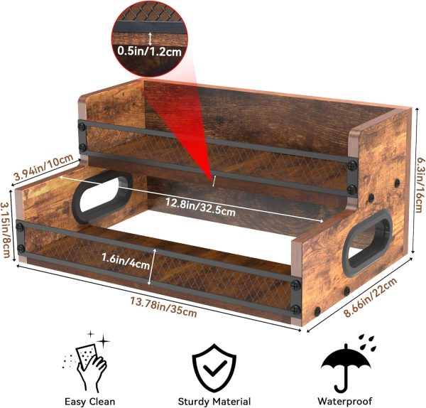 Wooden Coffee Syrup Rack Alyoen 2‑Tier Stand-4