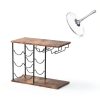 LIANTRAL Wine Rack Brown Black Rustic Style 6 Bottles-2