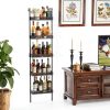 Tall Wine Rack Hencawima Black Matte Freestanding-3