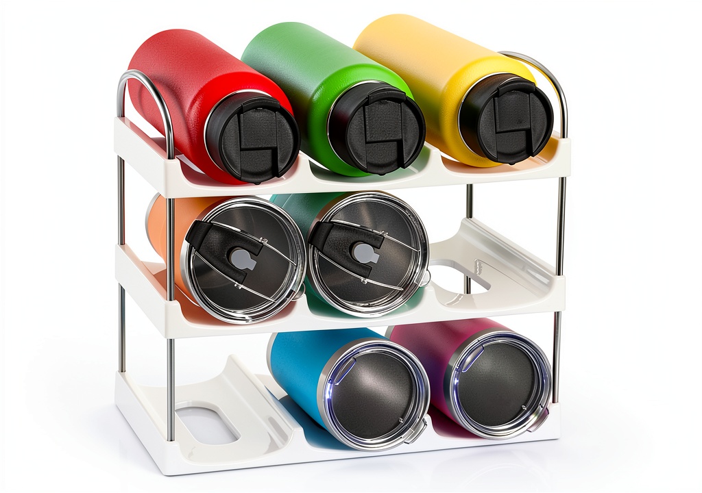 LANDNEOO water bottle rack on a kitchen countertop