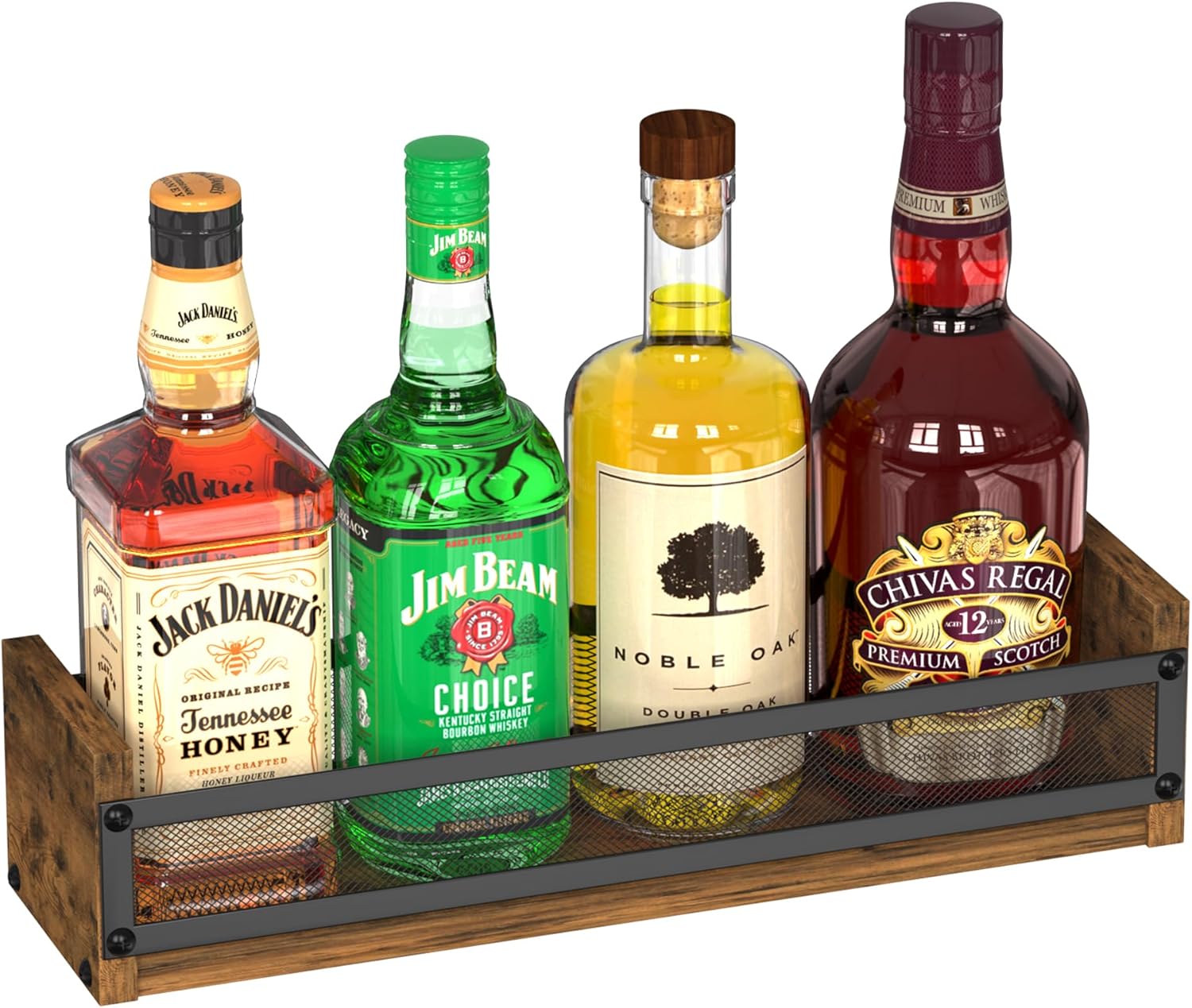Alyoen wooden wine rack displayed on a kitchen countertop