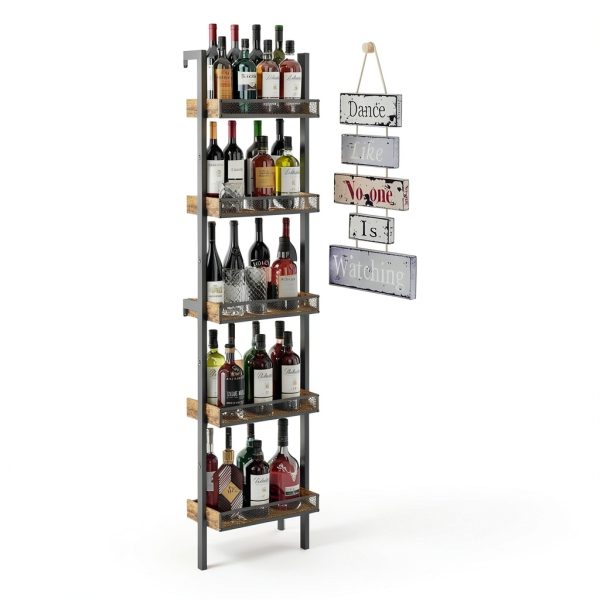 Tall Wine Rack Hencawima Black Matte Freestanding-0