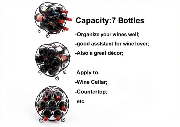Wine Rack PAG Metal Countertop 7 Bottle Classic-3