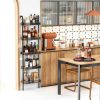 Tall Wine Rack Hencawima Black Matte Freestanding-4