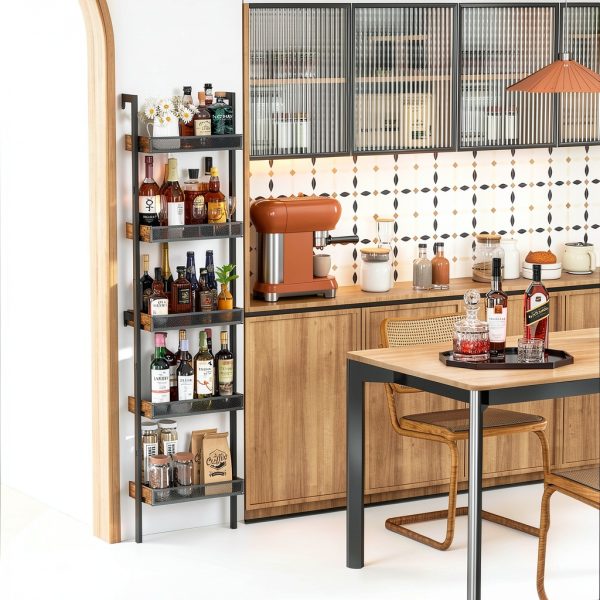Tall Wine Rack Hencawima Black Matte Freestanding-4