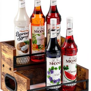 Alyoen Wood Syrup Holder Modern Bar Cabinet Kitchen-0