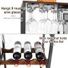 Hayexiha 3-Tier Wine Rack Black MDF Bar Stand-1