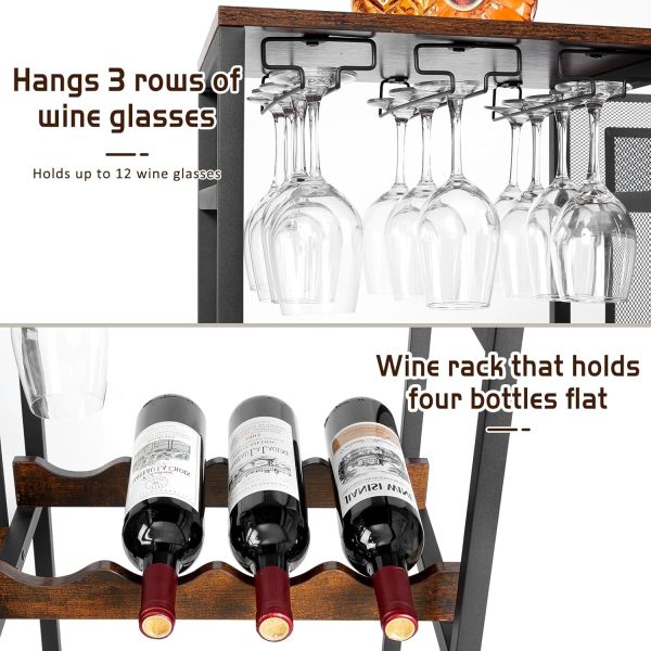 Hayexiha 3-Tier Wine Rack Black MDF Bar Stand-1