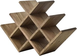 KIRIGEN Wooden Wine Rack 8 Bottle Dark Brown Modern Design-0