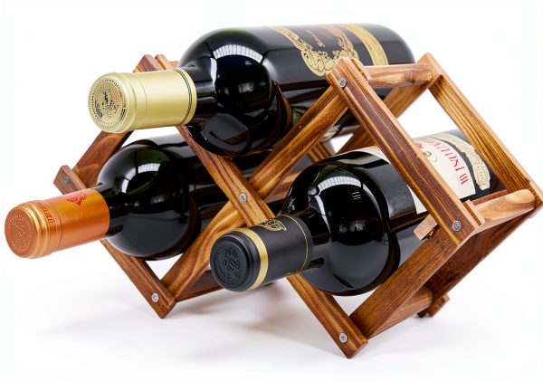 MUGLIO Wine Rack 3 Bottle Modern Stained-0