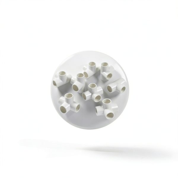 PVC Barbed Elbow Fitting QWORK 1/2 Inch 4‑Way Pack of Eight SCH40-6