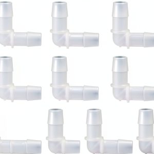 Cobetter 90° Polypropylene Barbed Elbow 3/8 Inch Translucent 10pcs-0