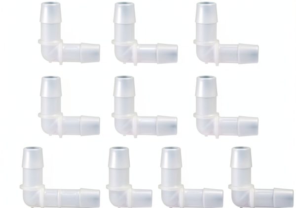 Cobetter 90° Polypropylene Barbed Elbow 3/8 Inch Translucent 10pcs-0