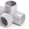 PVC Barbed Elbow Fitting QWORK 1/2 Inch 4‑Way Pack of Eight SCH40-0