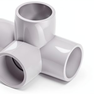 PVC Barbed Elbow Fitting QWORK 1/2 Inch 4‑Way Pack of Eight SCH40-0