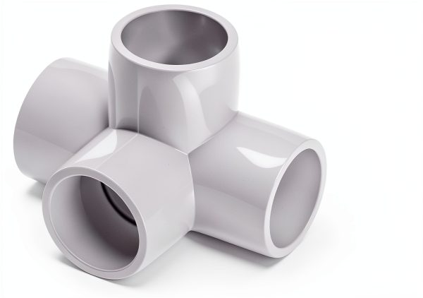 PVC Barbed Elbow Fitting QWORK 1/2 Inch 4‑Way Pack of Eight SCH40-0