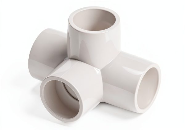 PVC Barbed Elbow Fitting QWORK 1/2 Inch 4‑Way Pack of Eight SCH40-2