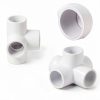 PVC Barbed Elbow Fitting QWORK 1/2 Inch 4‑Way Pack of Eight SCH40-3