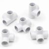 PVC Barbed Elbow Fitting QWORK 1/2 Inch 4‑Way Pack of Eight SCH40-1