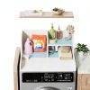 DTK Washer Dryer Countertop with Shelf Single White Wood Design-4