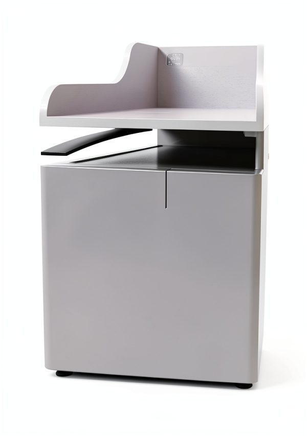 DTK Washer Dryer Countertop with Shelf Single White Wood Design-5